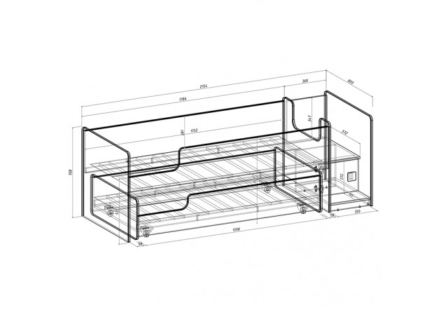 Детская выкатная кровать Легенда К302.41 в Минусинске